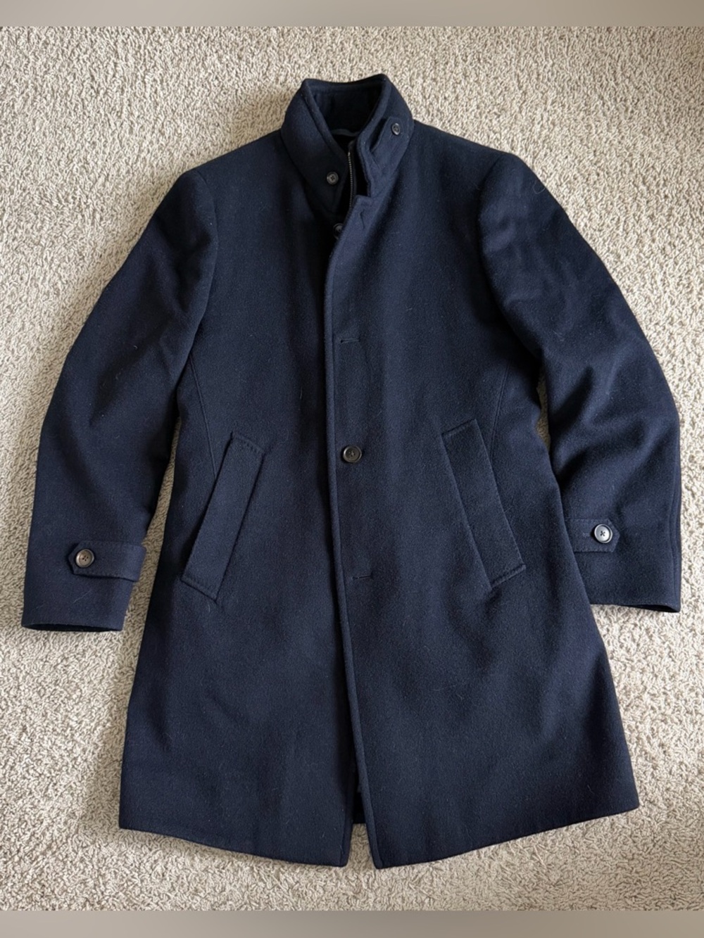 Suit Supply Inner Puffer Insulated Pure Wool Coat